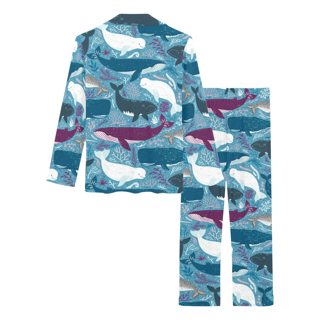 Whale design pattern Women's Long Pajama Set