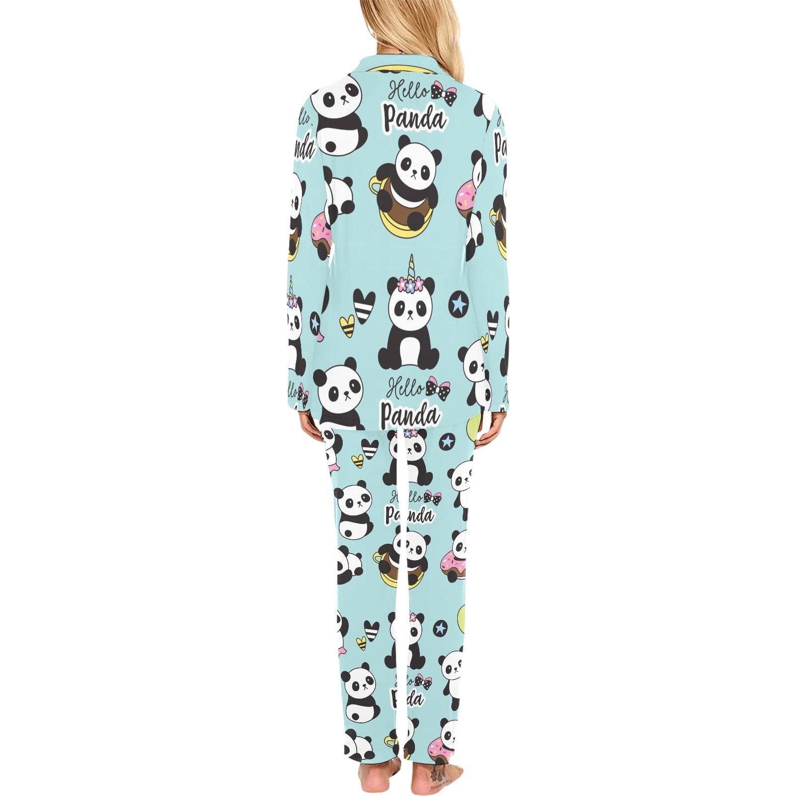 Cute baby panda pattern Women's Long Pajama Set