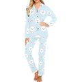 White cute pomeranian pattern Women's Long Pajama Set