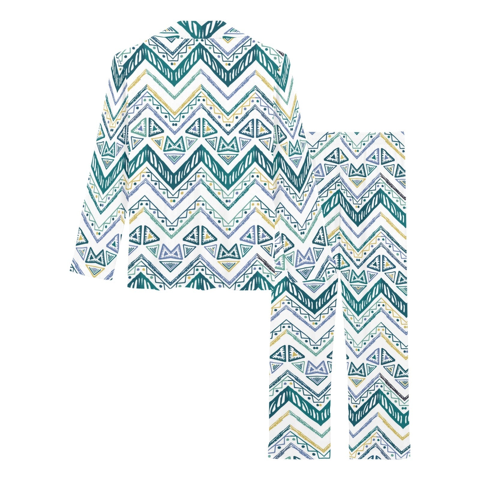 zigzag chevron paint design pattern Women's Long Pajama Set