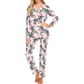 Zebra pink flower background Women's Long Pajama Set