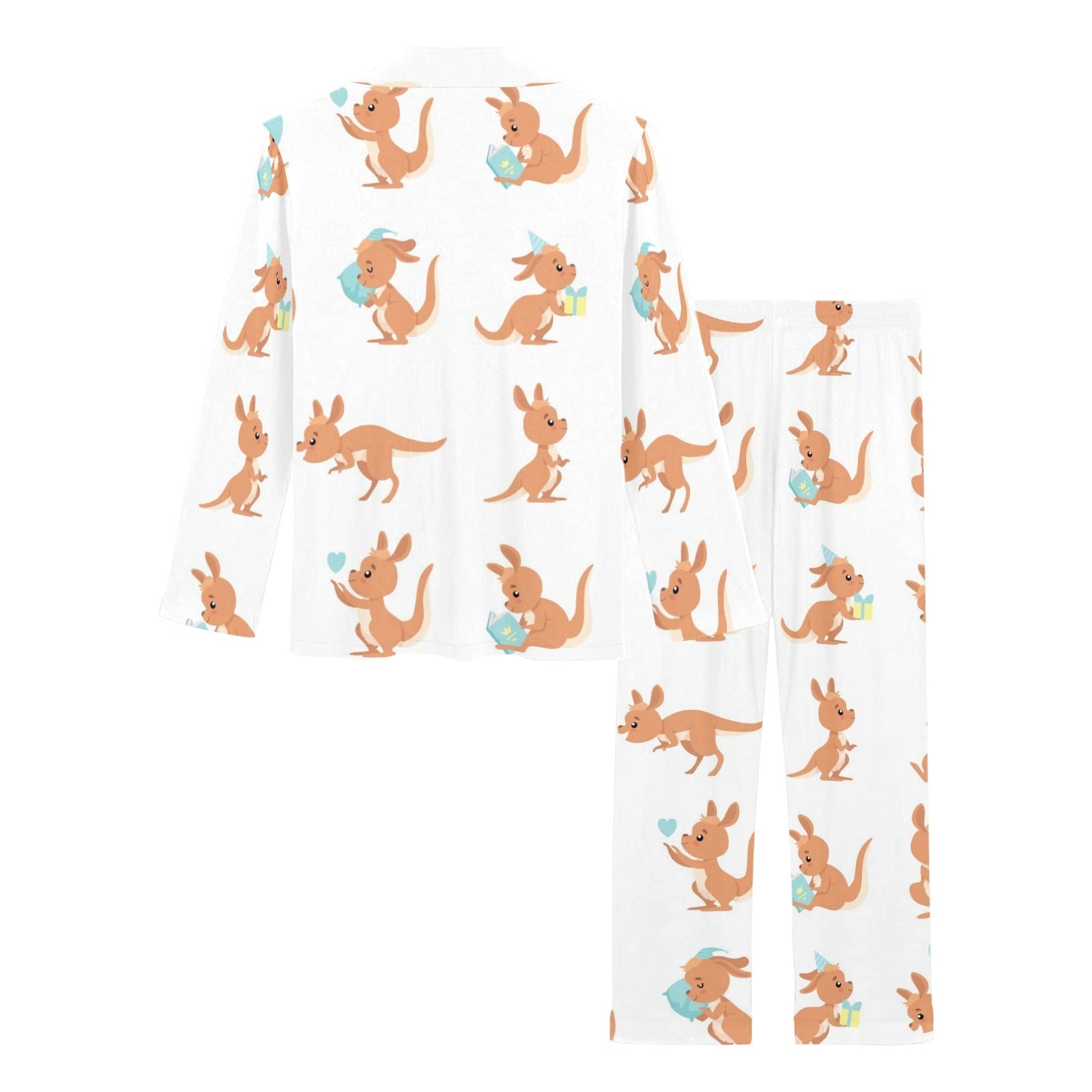 Cute Kangaroo pattern Women's Long Pajama Set