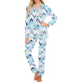zigzag chevron blue pattern Women's Long Pajama Set