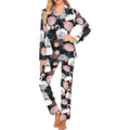 white swan blooming flower pattern Women's Long Pajama Set