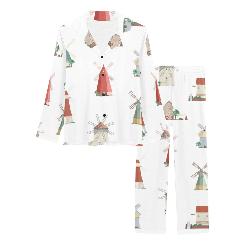 windmill design pattern Women's Long Pajama Set