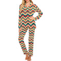 zigzag chevron colorful pattern Women's Long Pajama Set
