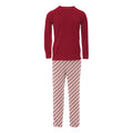 Men's Print Long Sleeve Pajama Set in Crimson Candy Cane Stripe