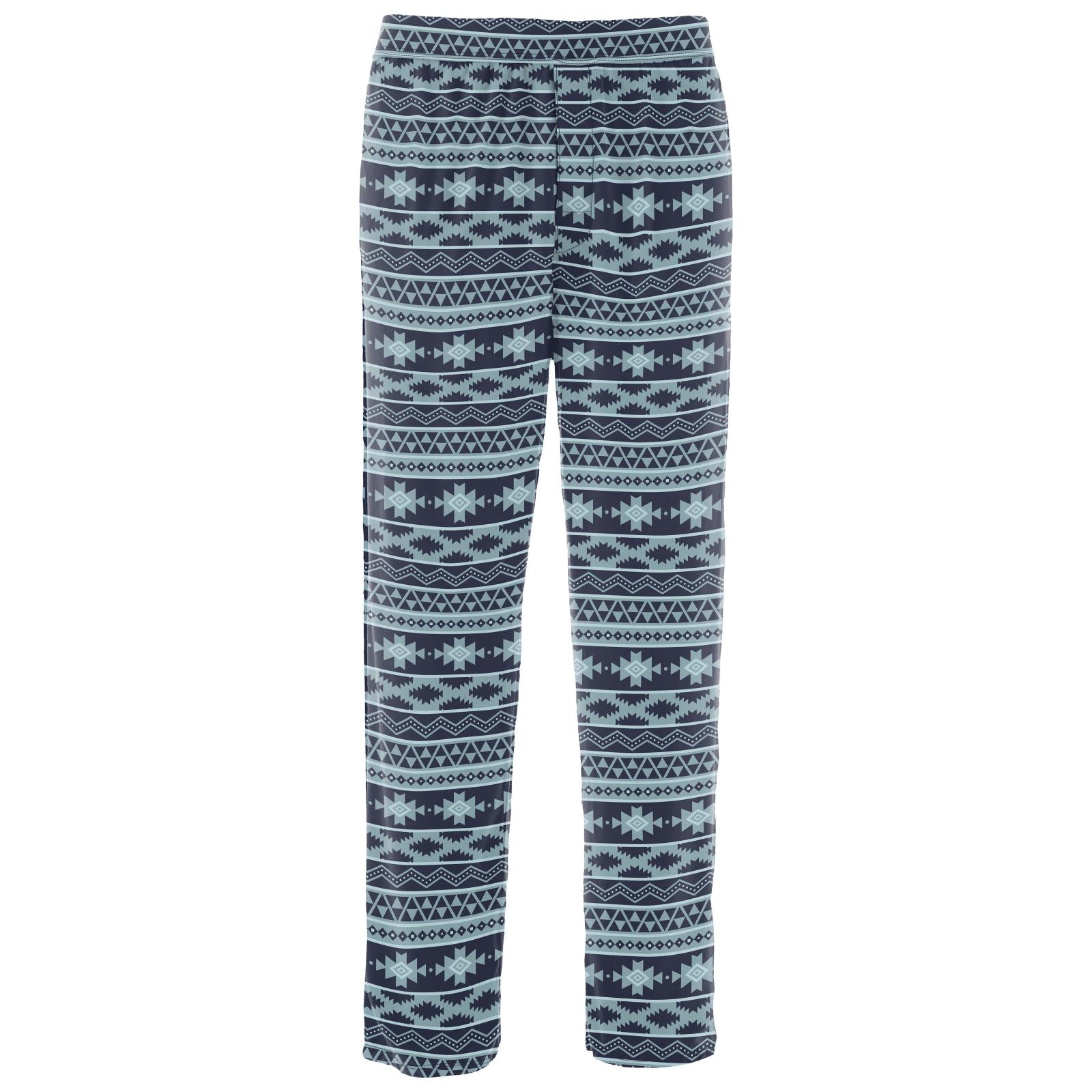 Men's Print Pajama Pants in Peacoat Mayan Print