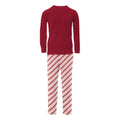 Men's Print Long Sleeve Pajama Set in Strawberry Candy Cane Stripe