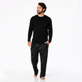 Men's Print Long Sleeve Pajama Set in Midnight Foil Constellations
