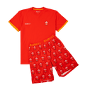 Mens Short Pyjamas - Welsh Rugby Union Flames - Shorts & T-Shirt