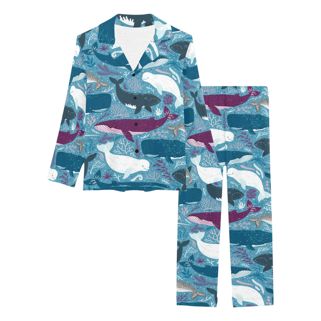 Whale design pattern Women's Long Pajama Set