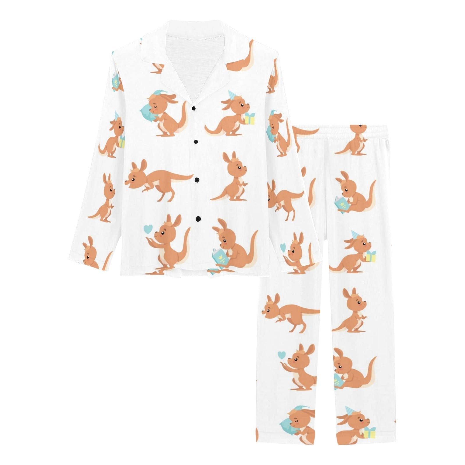 Cute Kangaroo pattern Women's Long Pajama Set