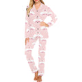 White swan and flower love pattern Women's Long Pajama Set