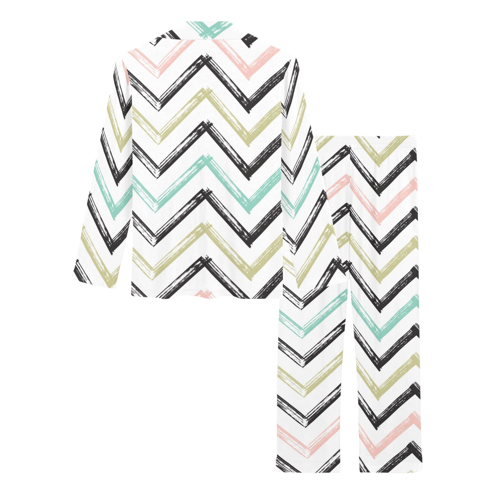zigzag chevron paint pattern Women's Long Pajama Set