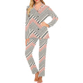 zigzag chevron striped pattern Women's Long Pajama Set