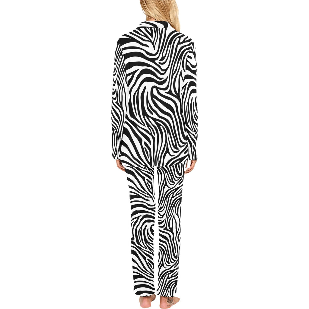 Zebra skin pattern Women's Long Pajama Set