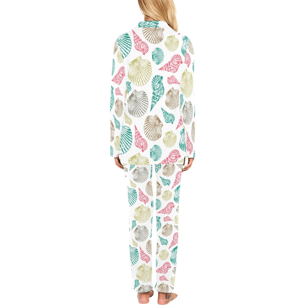 Colorful shell pattern Women's Long Pajama Set