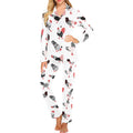 Cool rooster chicken cock floral ornament backgrou Women's Long Pajama Set