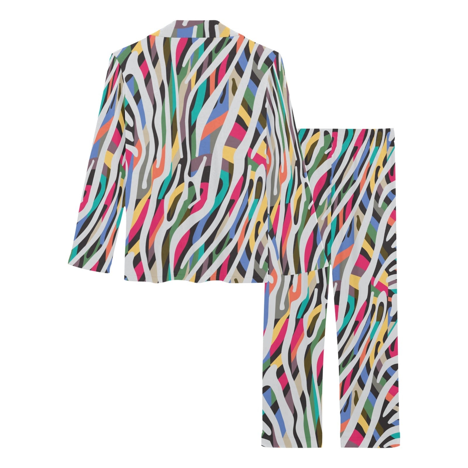 Colorful zebra skin pattern Women's Long Pajama Set