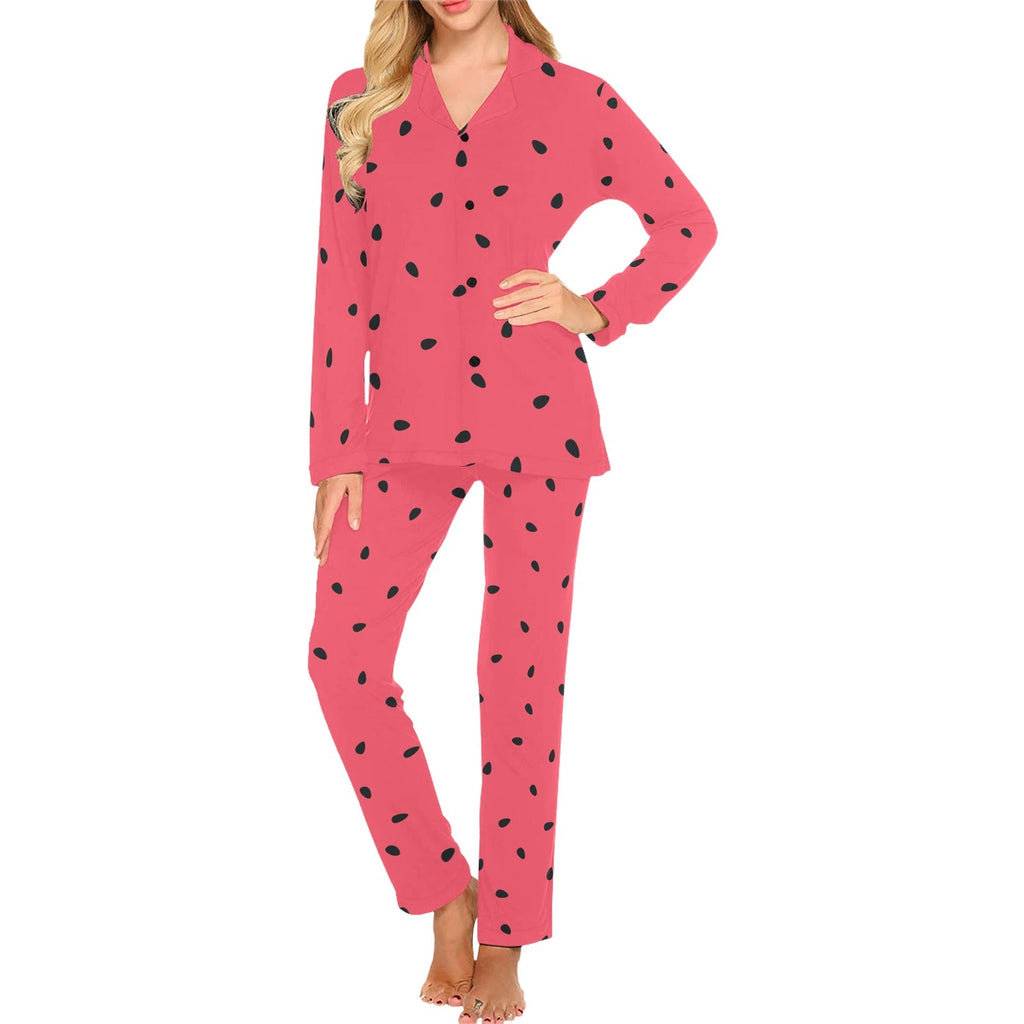 watermelon texture background Women's Long Pajama Set