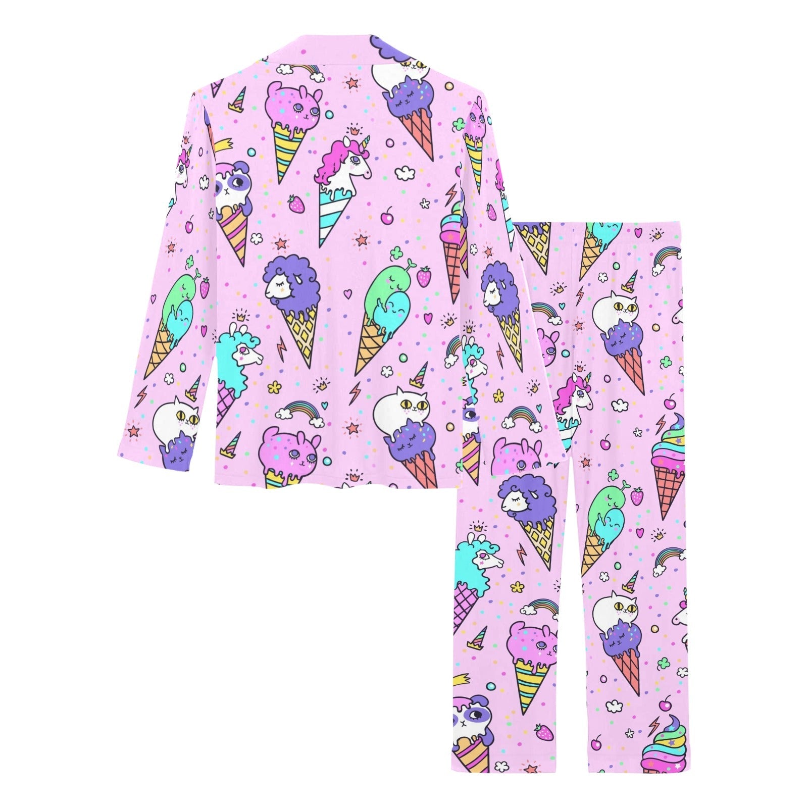 Cute ice cream cone animal pattern Women's Long Pajama Set