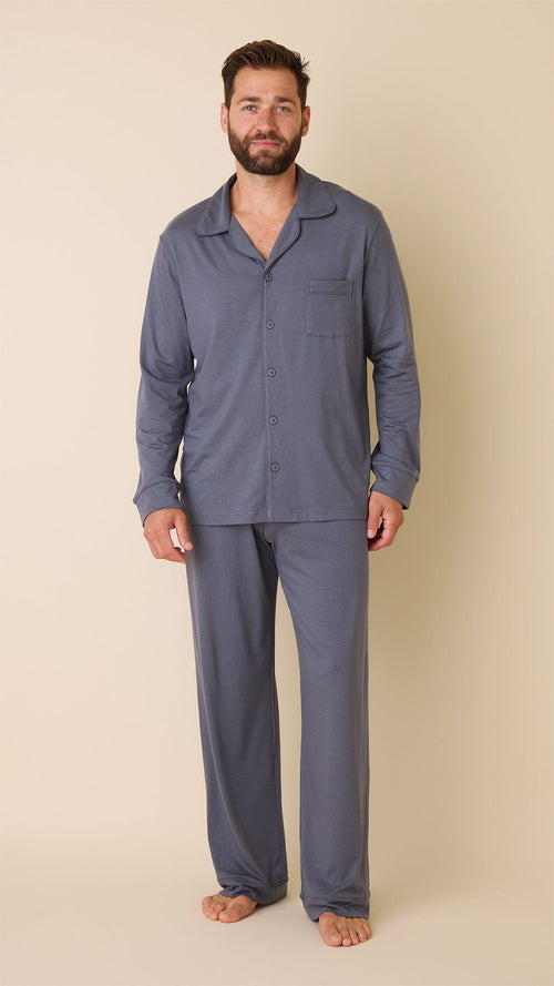 Classic Men's Pima Knit Pajama Set - Steel